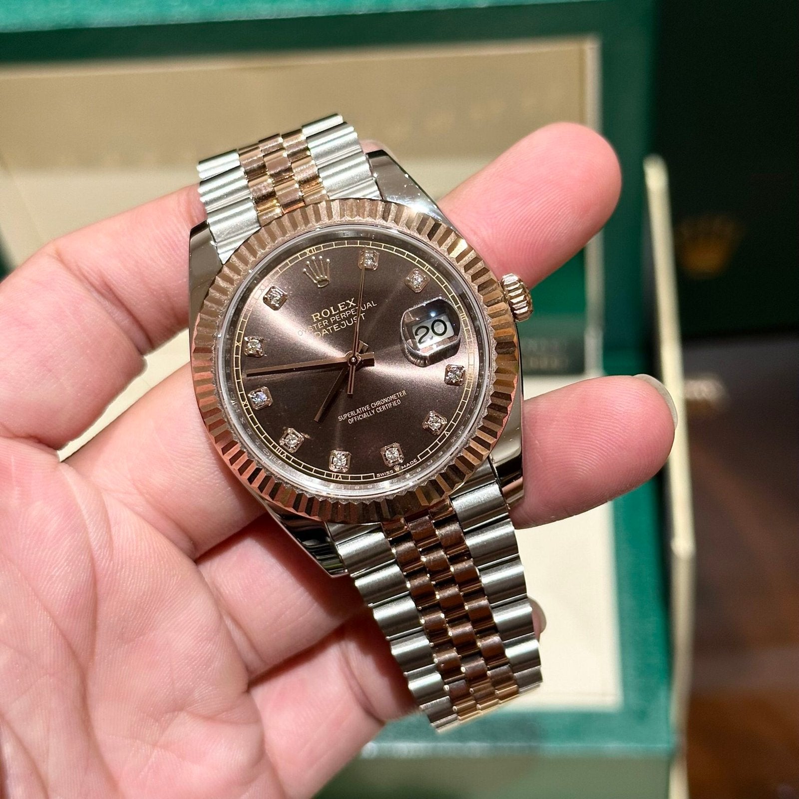 Rolex Watch Date Just Chocolate Dial 41mm