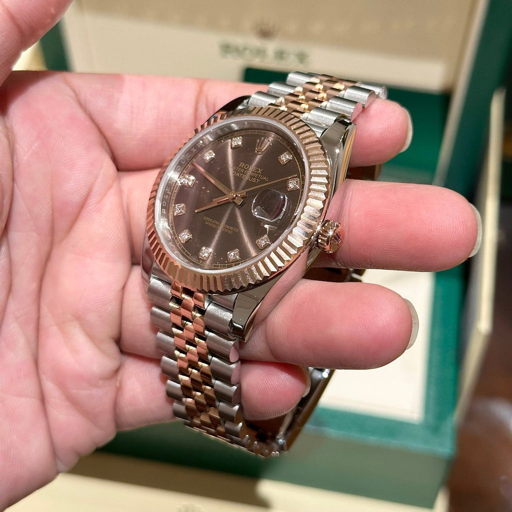 Rolex Watch Date Just Chocolate Dial 41mm
