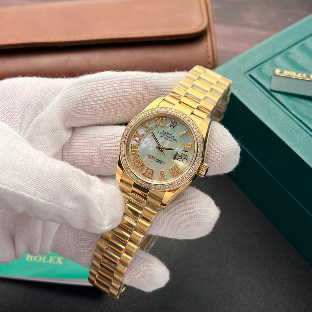 Rolex DateJust Mother Of Pearl Dial Watch With Diamonds 36mm