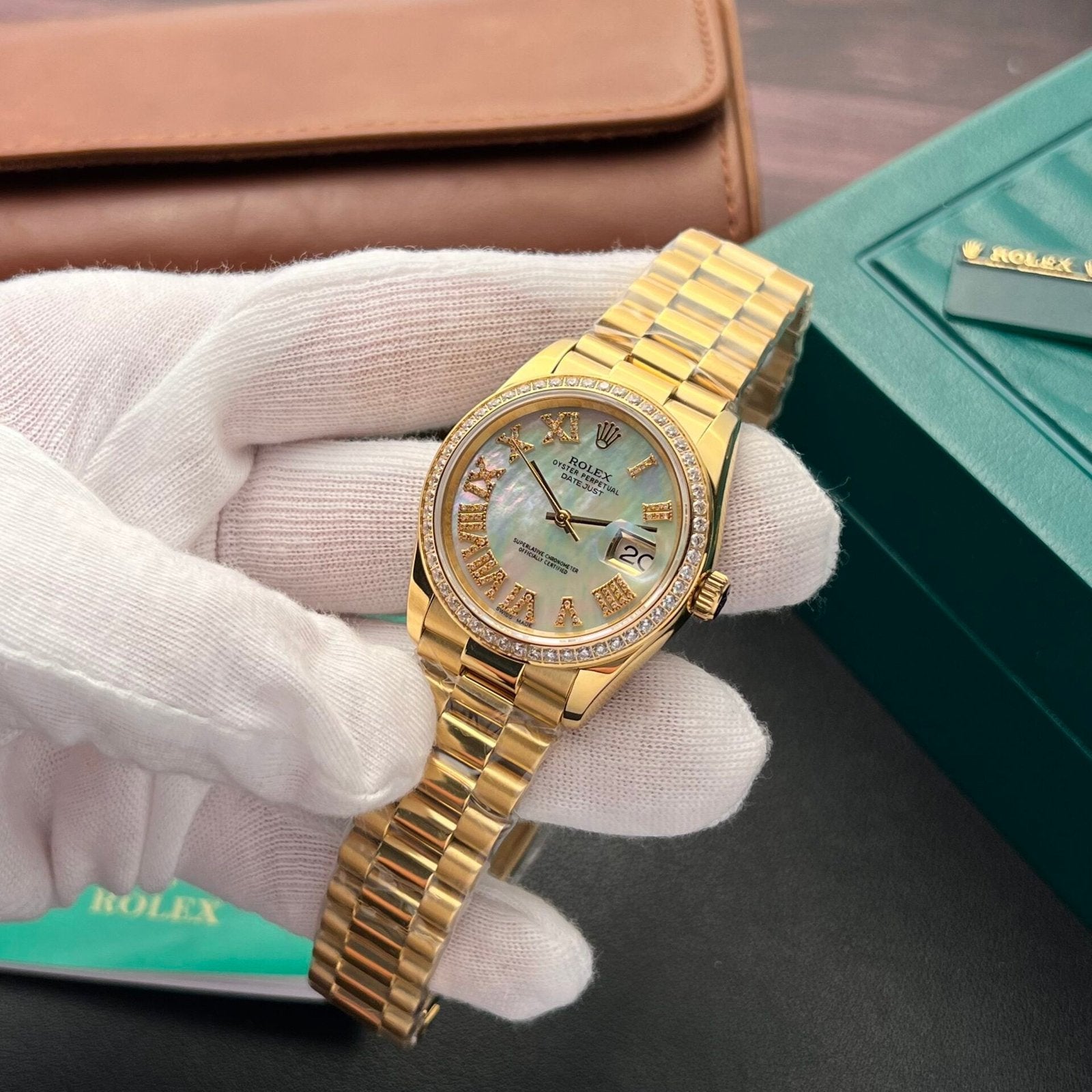 Rolex DateJust Mother Of Pearl Dial Watch With Diamonds 36mm