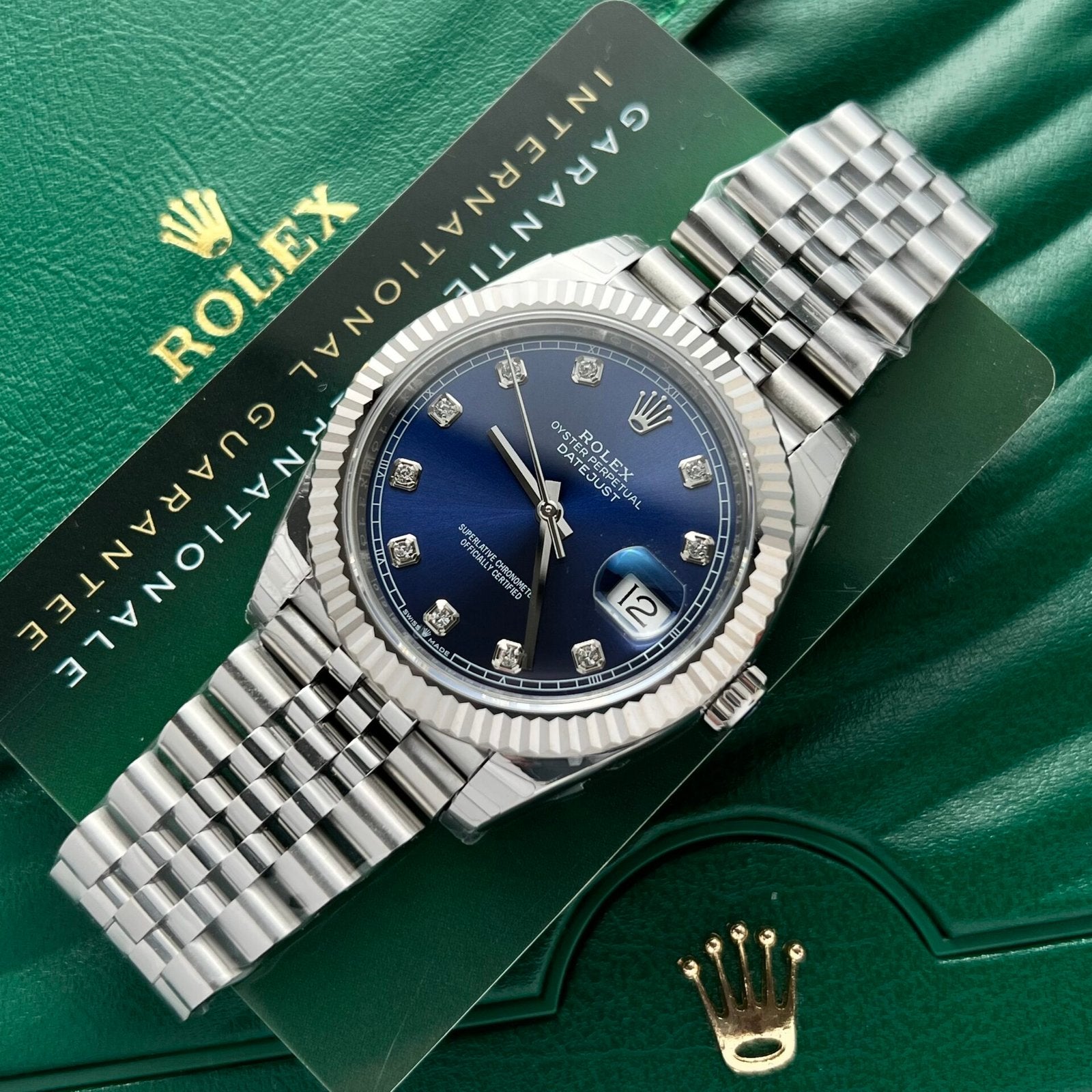 Rolex Date Just Watch Blue Dial Jubilee Strap 36-41mm