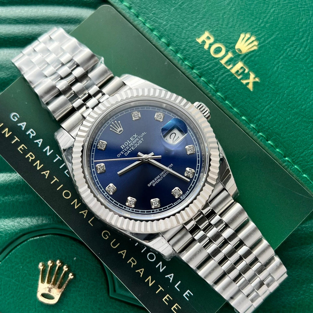 Rolex Date Just Watch Blue Dial Jubilee Strap 36-41mm