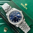 Rolex Date Just Watch Blue Dial Jubilee Strap 36-41mm