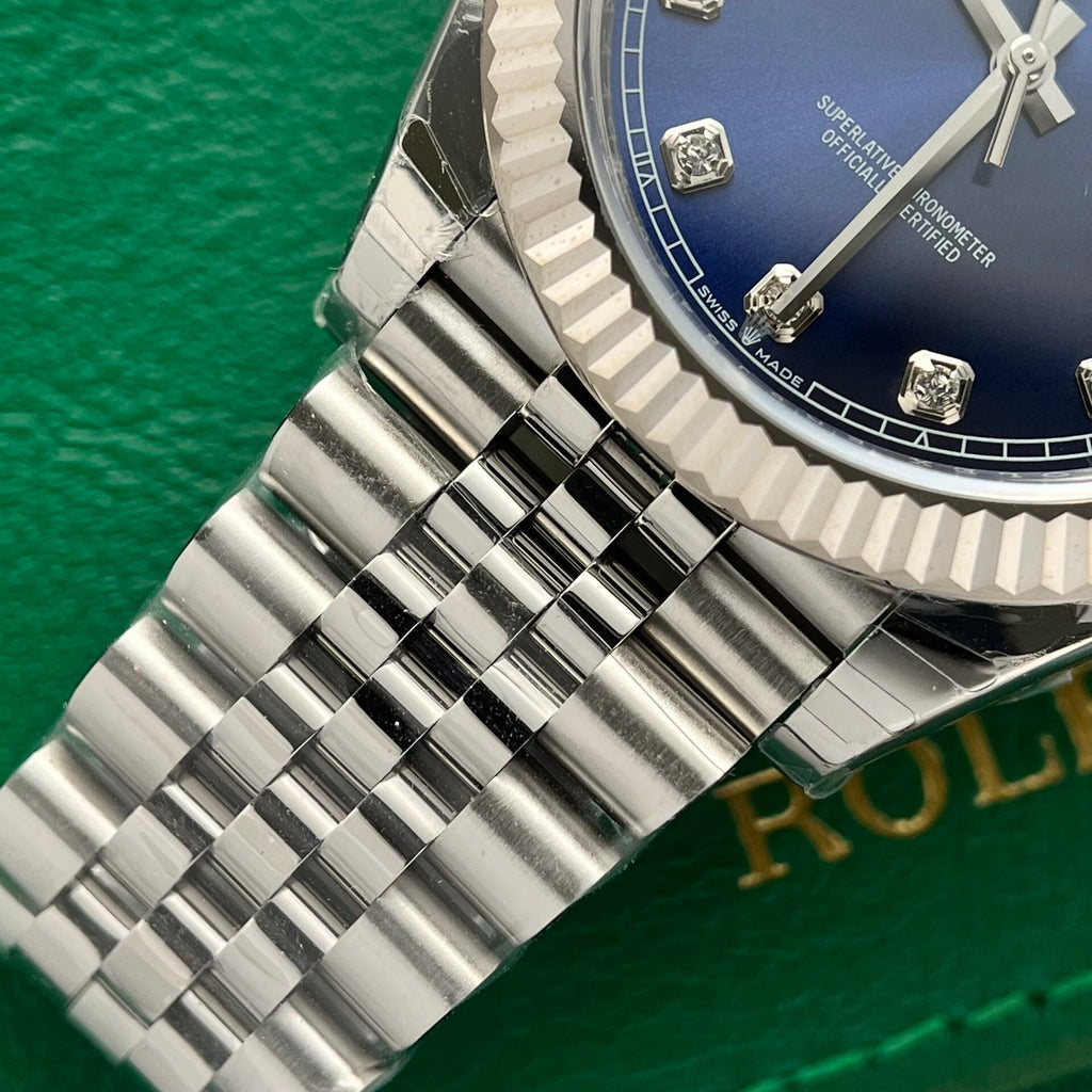 Rolex Date Just Watch Blue Dial Jubilee Strap 36-41mm
