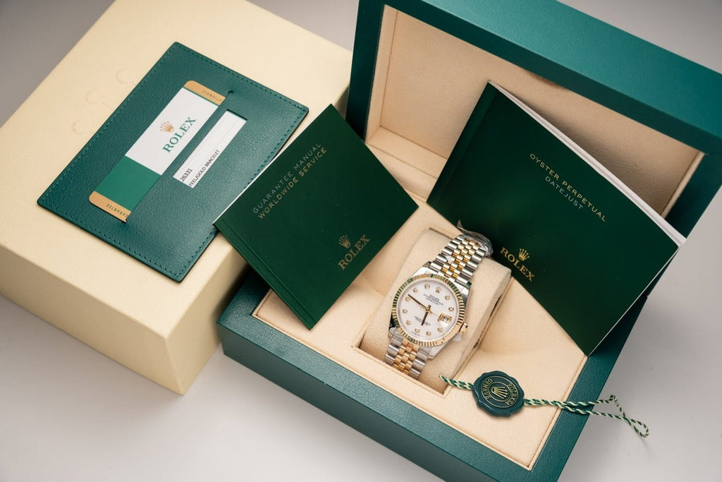 Rolex Watch Date Just Mother Of Pearl Dial Gold Wrapped 36mm