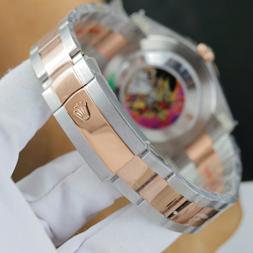 Rolex DateJust MOP Dial Watch Demi Rose Gold Oyster Strap 41mm