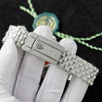 Rolex DateJust Blue Dial Watch Moissanite Diamonds 36mm