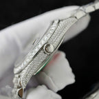 Rolex DateJust Blue Dial Watch Moissanite Diamonds 36mm