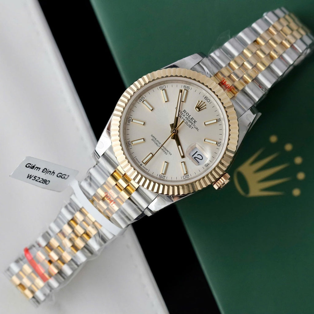 Rolex DateJust Men Good Watch 18K Gold Wrapped 41mm