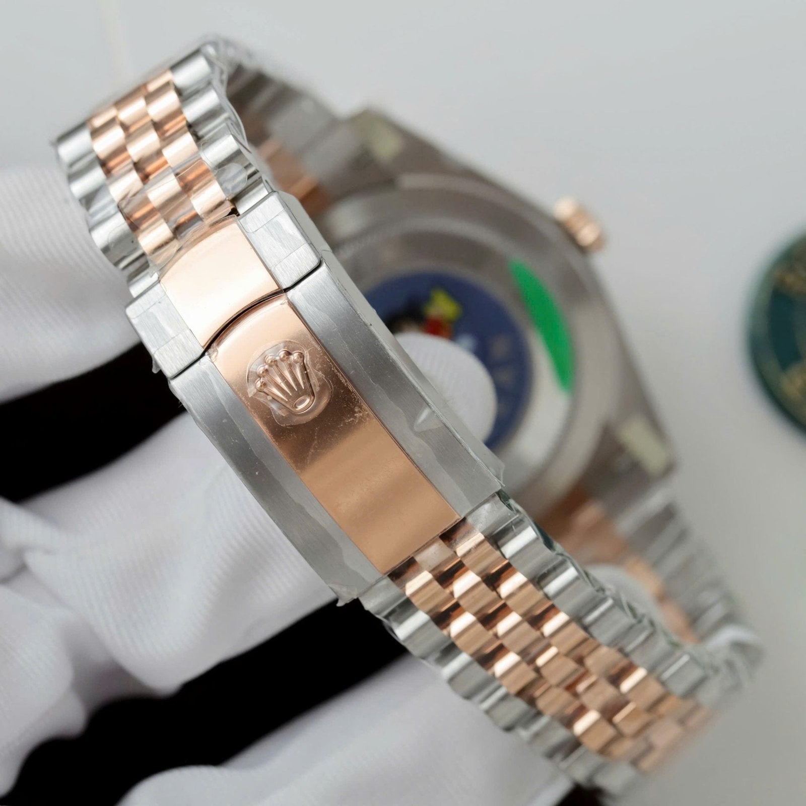Rolex DateJust  Men Chocolate Dial Watch Bezel Diamonds Moissanite 41mm