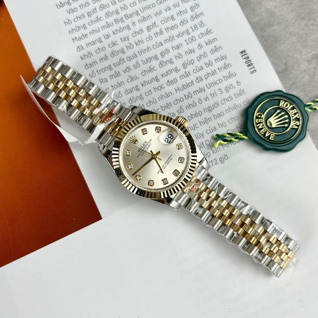 Rolex DateJust Watch 18K Gold Wrapped White Dial 31mm