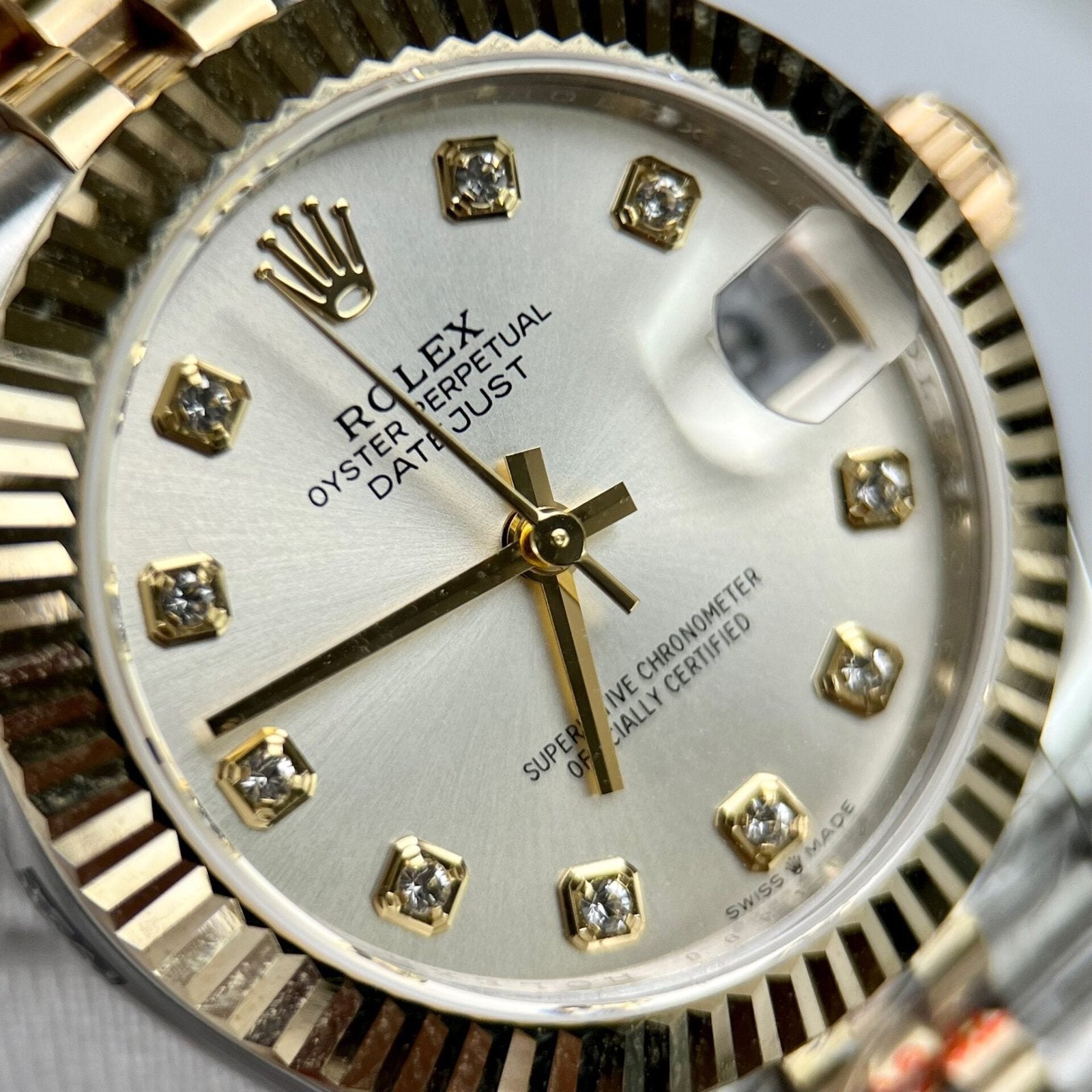 Rolex DateJust Watch 18K Gold Wrapped White Dial 31mm