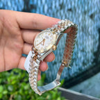 Rolex DateJust 18K Gold Wrapped Watch Mother-of-Pearl Dial 31mm
