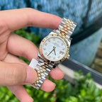 Rolex DateJust 18K Gold Wrapped Watch Mother-of-Pearl Dial 31mm