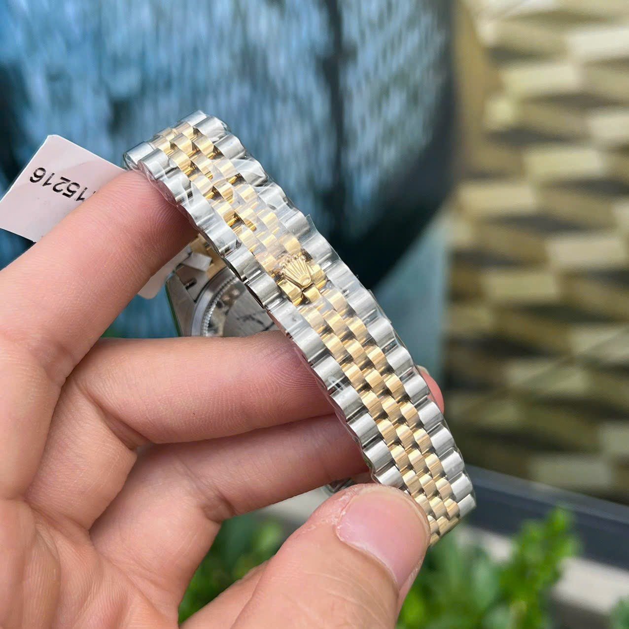 Rolex DateJust 18K Gold Wrapped Watch Mother-of-Pearl Dial 31mm