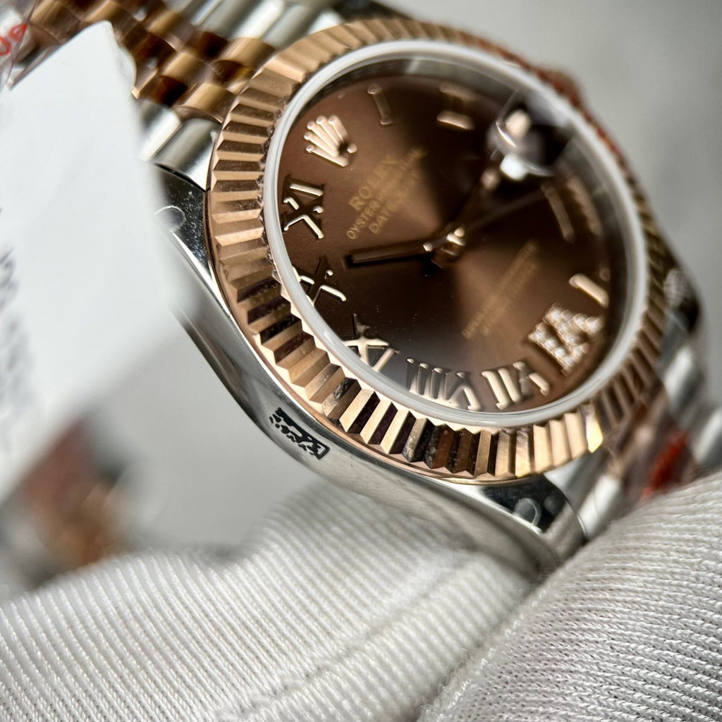 Rolex DateJust Watch Gold Wrapped Chocolate Dial 31mm