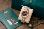 Rolex Watch Date Just Gold Wrapped Chocolate Dial 31mm