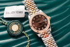 Rolex Watch Date Just Gold Wrapped Chocolate Dial 31mm