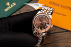 Rolex Watch Date Just Gold Wrapped Chocolate Dial 31mm