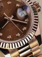 Rolex DateJust Women Watch Gold Wrapped Chocolate Dial 28mm
