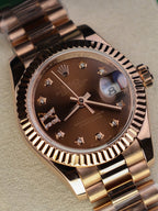 Rolex DateJust Women Watch Gold Wrapped Chocolate Dial 28mm