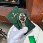 Rolex DateJust Women’s Watch Chocolate Dial Diamond Bezel 31mm