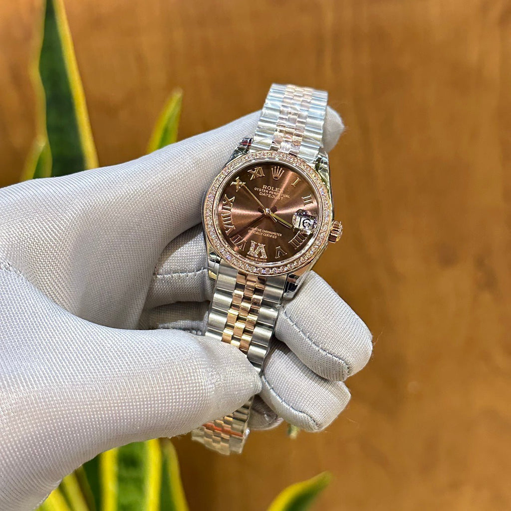 Rolex DateJust Women’s Watch With Diamonds Chocolate Dial 31mm