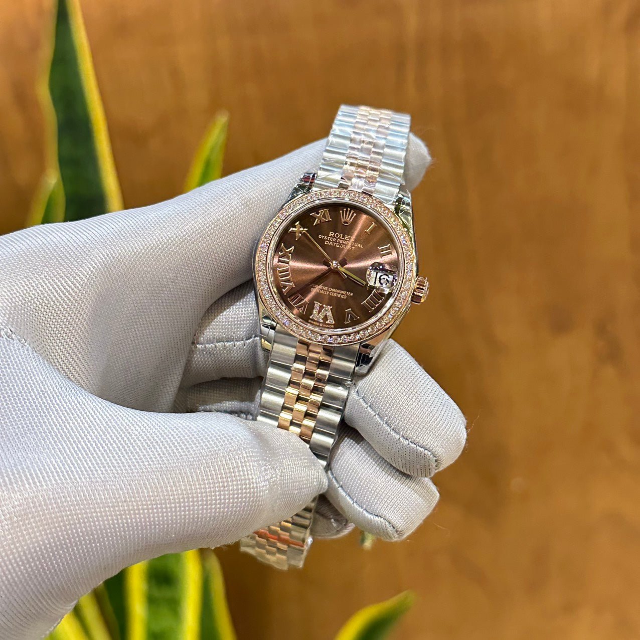 Rolex DateJust Women’s Watch With Diamonds Chocolate Dial 31mm