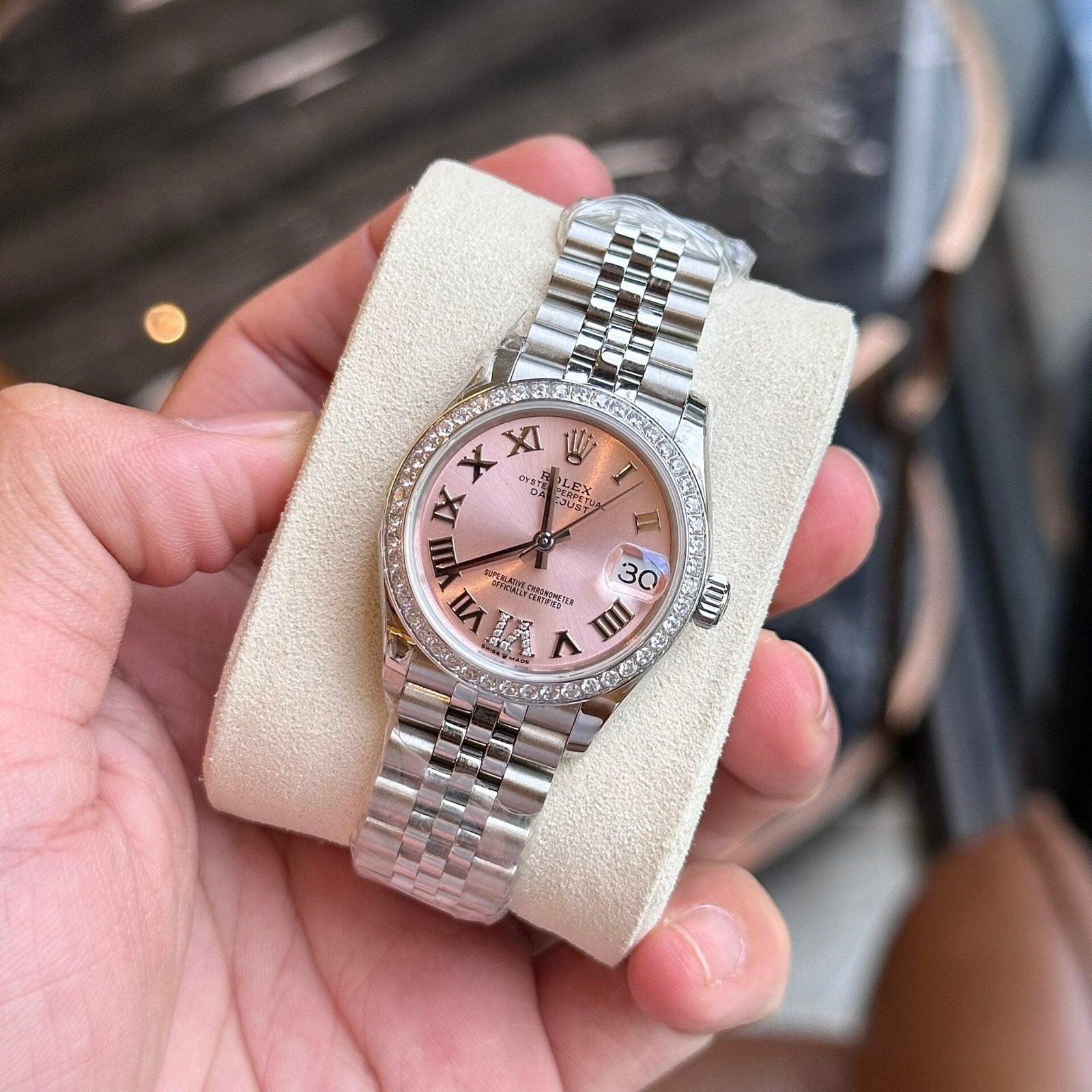 Rolex DateJust With Diamonds Pink Dial Women’s Watch 31mm