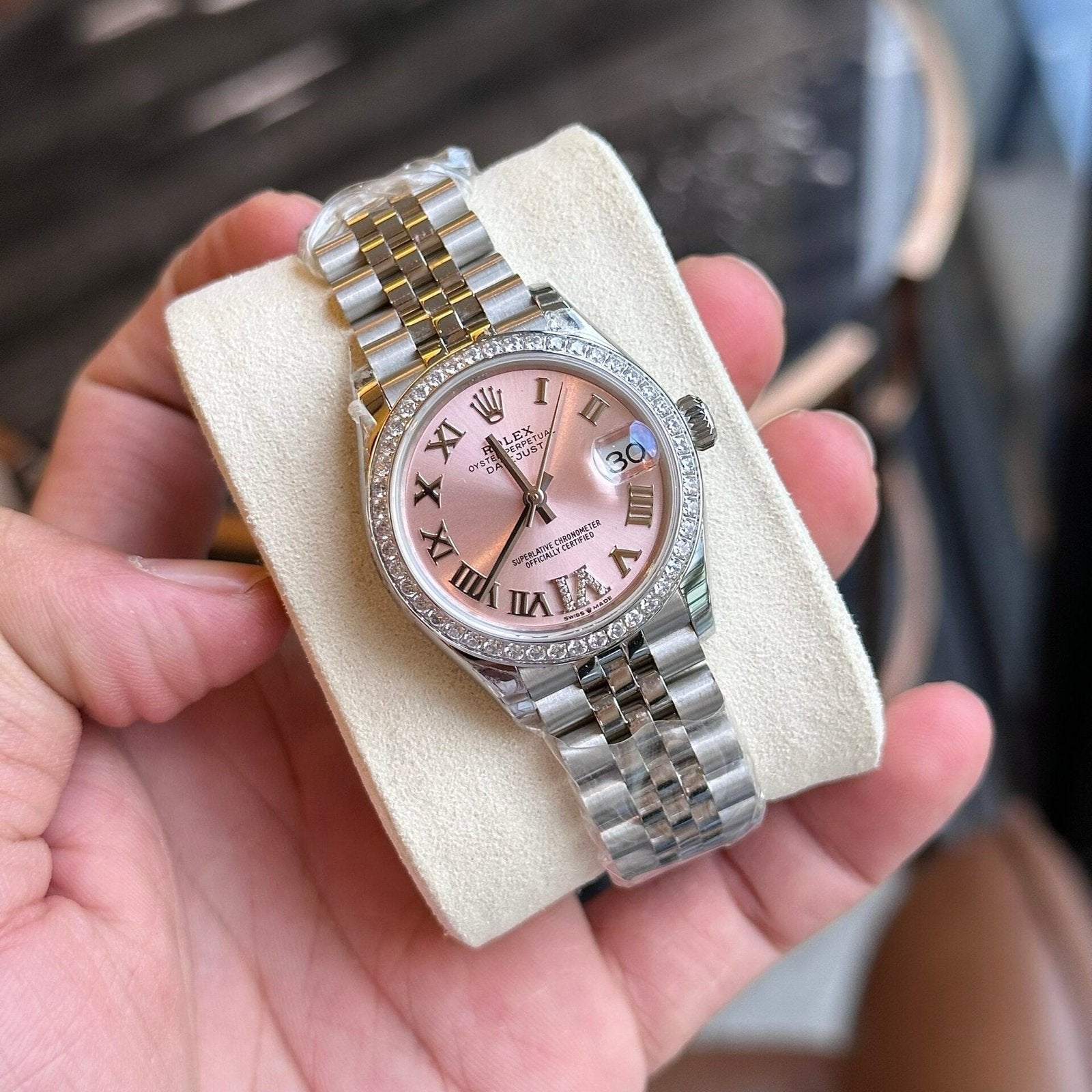 Rolex DateJust With Diamonds Pink Dial Women’s Watch 31mm