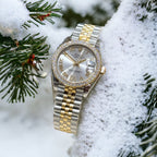Rolex DateJust Watch With Moissanite Diamonds Demi Gold 31mm