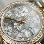 Rolex DateJust Watch Flower Dial With Diamond Bezel 31mm