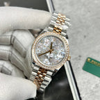 Rolex DateJust Watch Flower Dial With Diamond Bezel 31mm