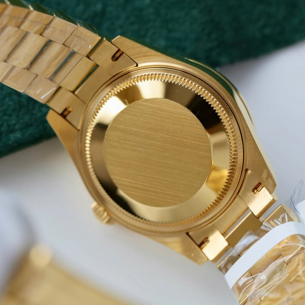Rolex DateJust Women MOP Dial Watch 18K Gold Wrapped + Moissanite Diamonds 31mm