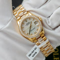 Rolex DateJust Women MOP Dial Watch 18K Gold Wrapped + Moissanite Diamonds 31mm
