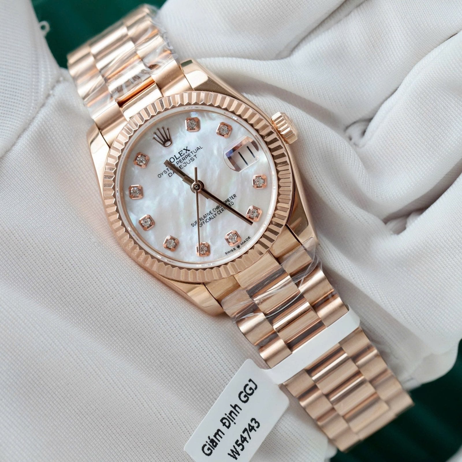 Rolex DateJust Women MOP Dial High End Watch Rose Gold Wrapped 31mm