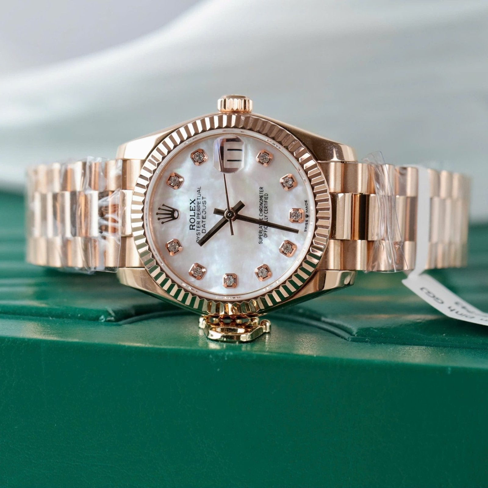 Rolex DateJust Women MOP Dial High End Watch Rose Gold Wrapped 31mm