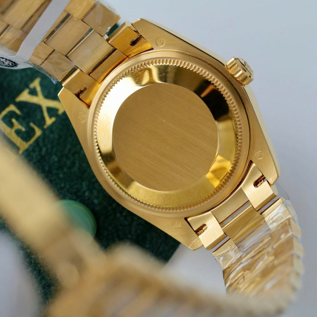 Rolex DateJust Women Dial Yellow Watch Gold Wrapped + Moissanite Diamonds 31mm