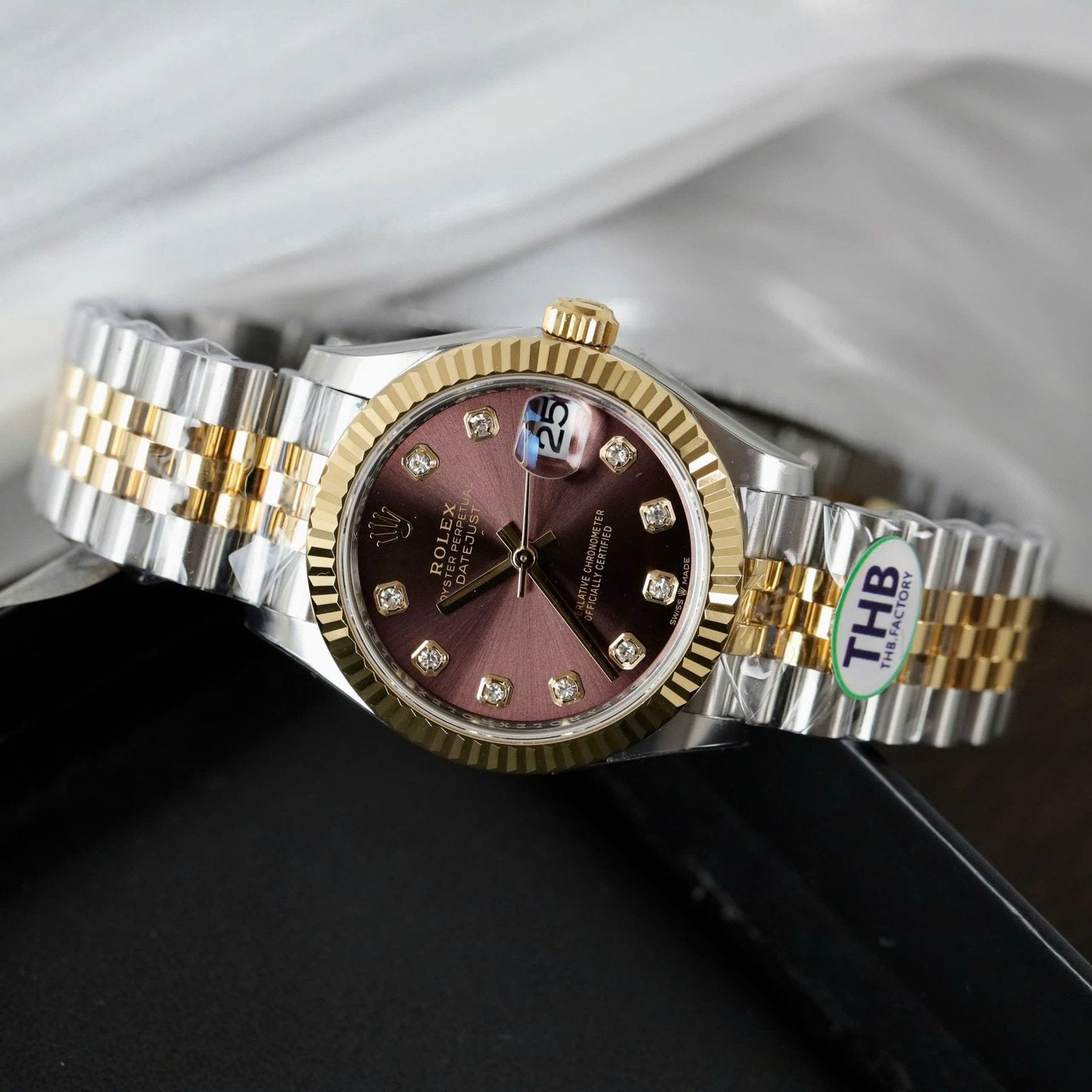 Rolex DateJust Wine Dial Watch Jubilee Strap 31mm