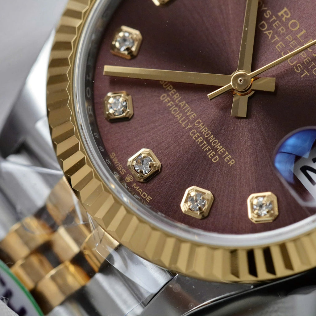 Rolex DateJust Wine Dial Watch Jubilee Strap 31mm