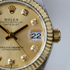 Rolex DateJust Watch Yellow Champagne Dial 31mm