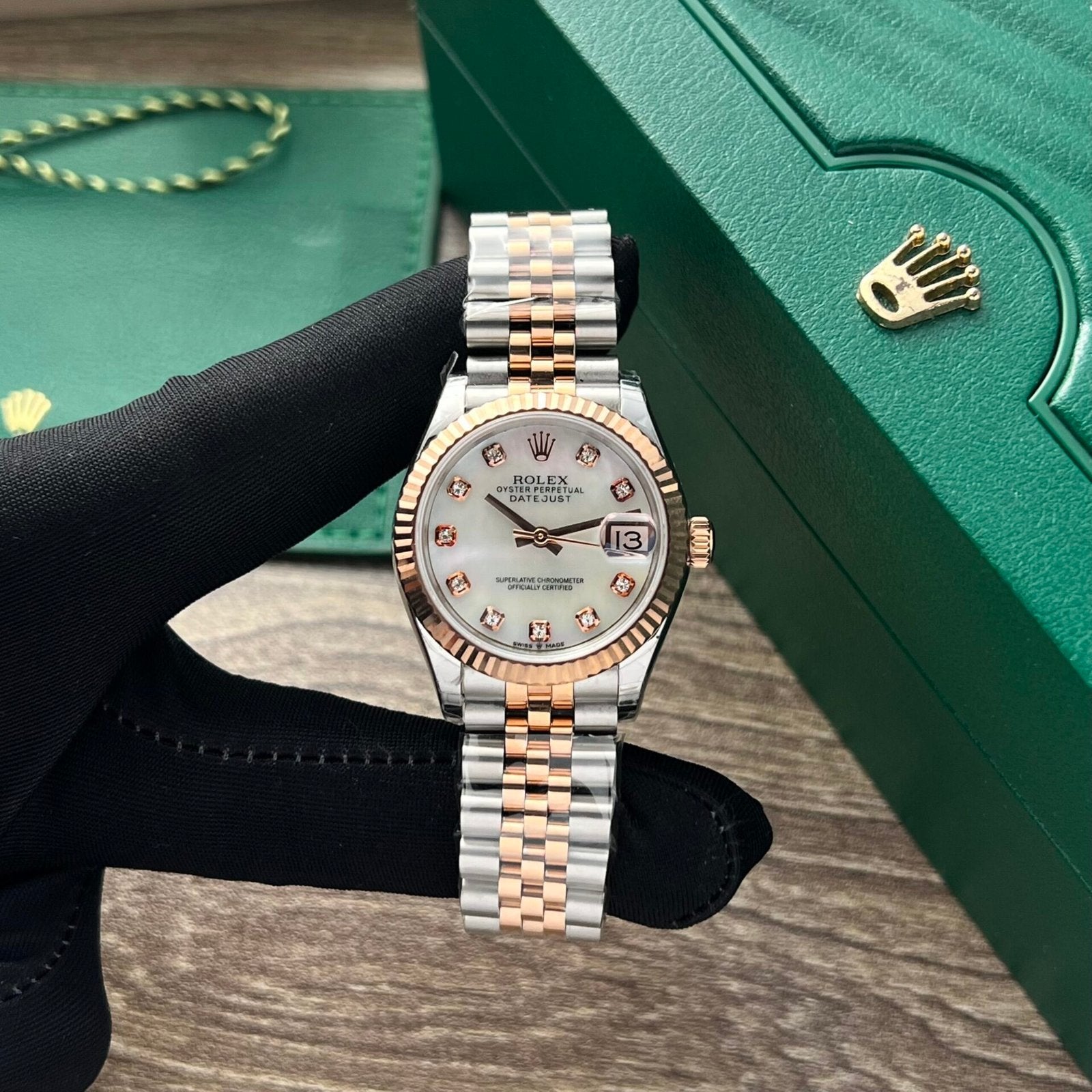 Rolex Date Just Watch Womens Mother Of Pearl Dial 31mm