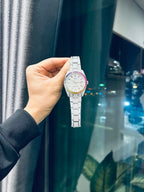 Rolex Date Just Rainbow Watch Moissanite Diamonds 41mm
