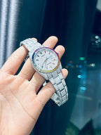 Rolex Date Just Rainbow Watch Moissanite Diamonds 41mm