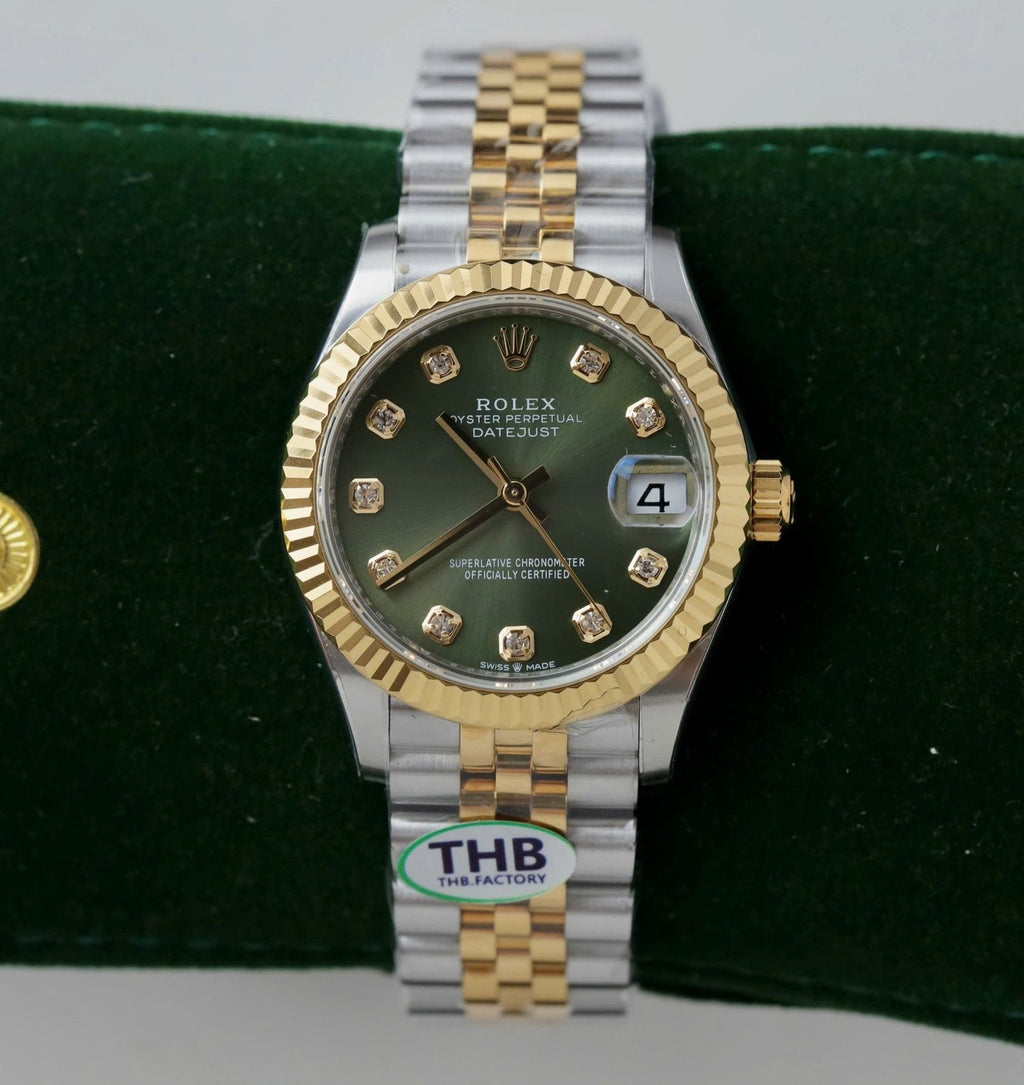 Rolex DateJust Watch Green Dial Jubilee Strap 31mm