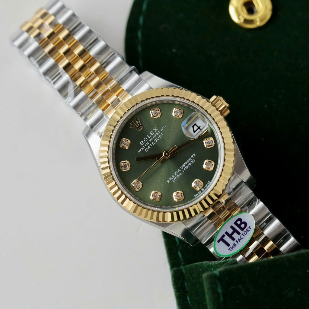 Rolex DateJust Watch Green Dial Jubilee Strap 31mm