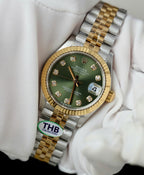 Rolex DateJust Watch Green Dial Jubilee Strap 31mm