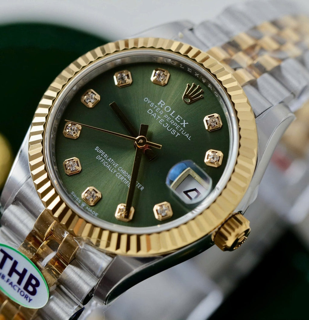 Rolex DateJust Watch Green Dial Jubilee Strap 31mm