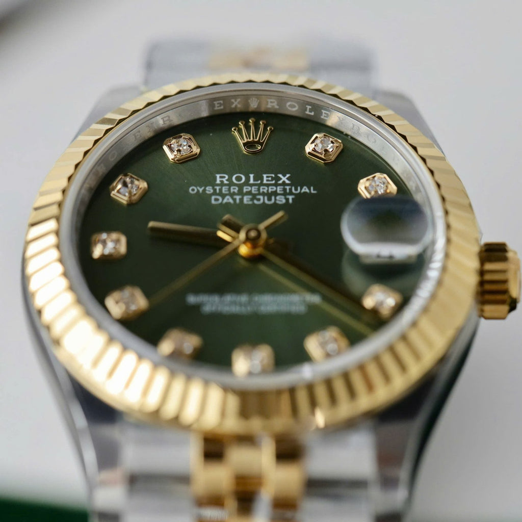 Rolex DateJust Watch Green Dial Jubilee Strap 31mm