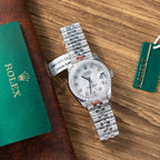 Rolex DateJust Watch Mother Of Pearl Dial With Moissanite Bezel 31mm